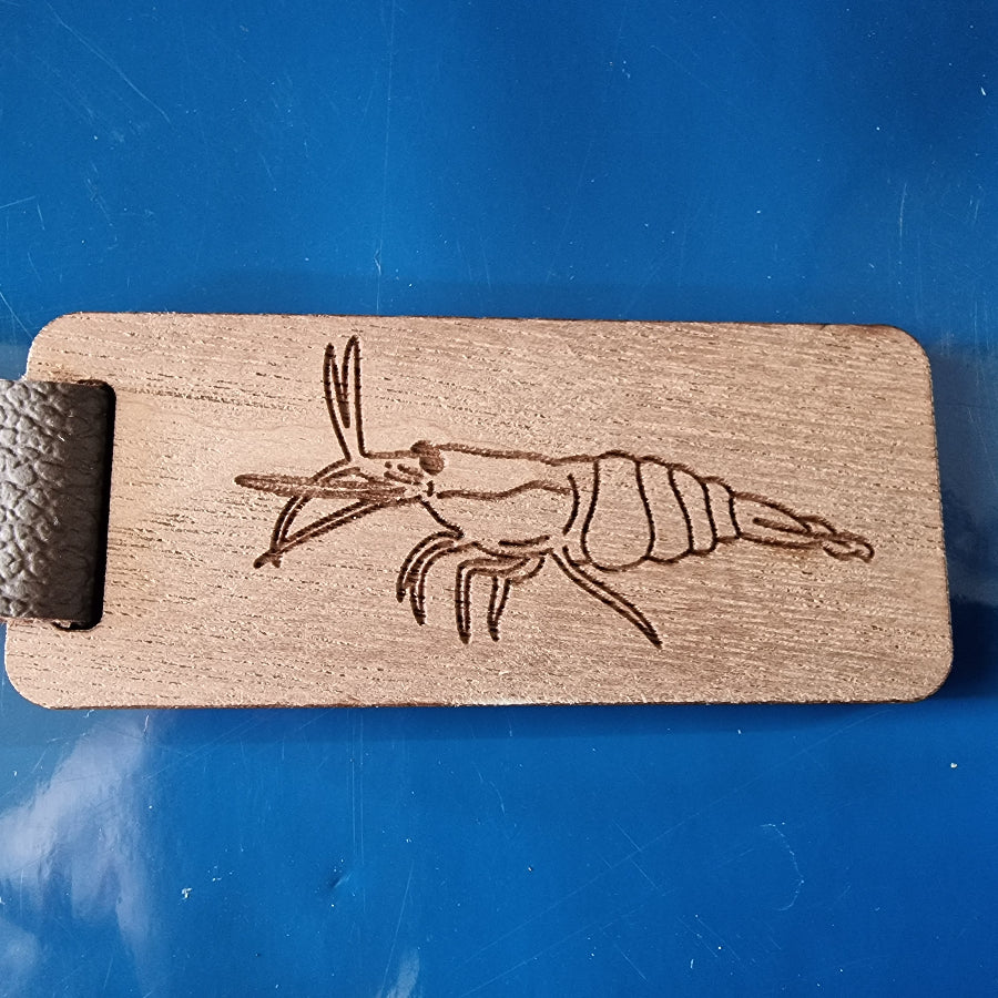 Wooden Shrimp Keyring
