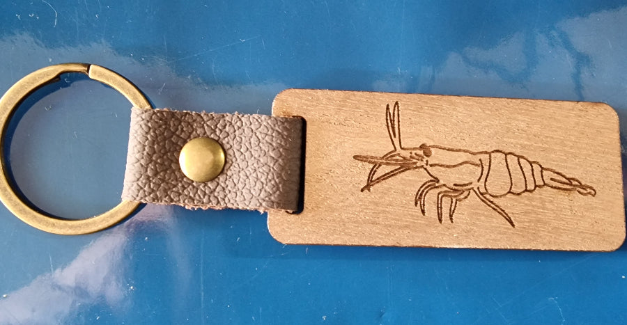 Wooden Shrimp Keyring