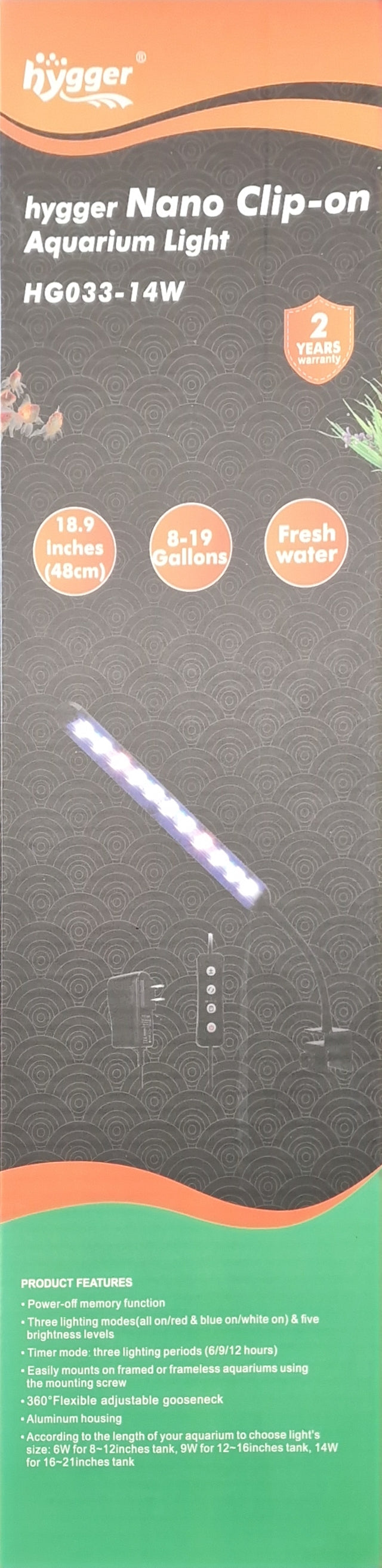 Hygger nano clip-on light 14w