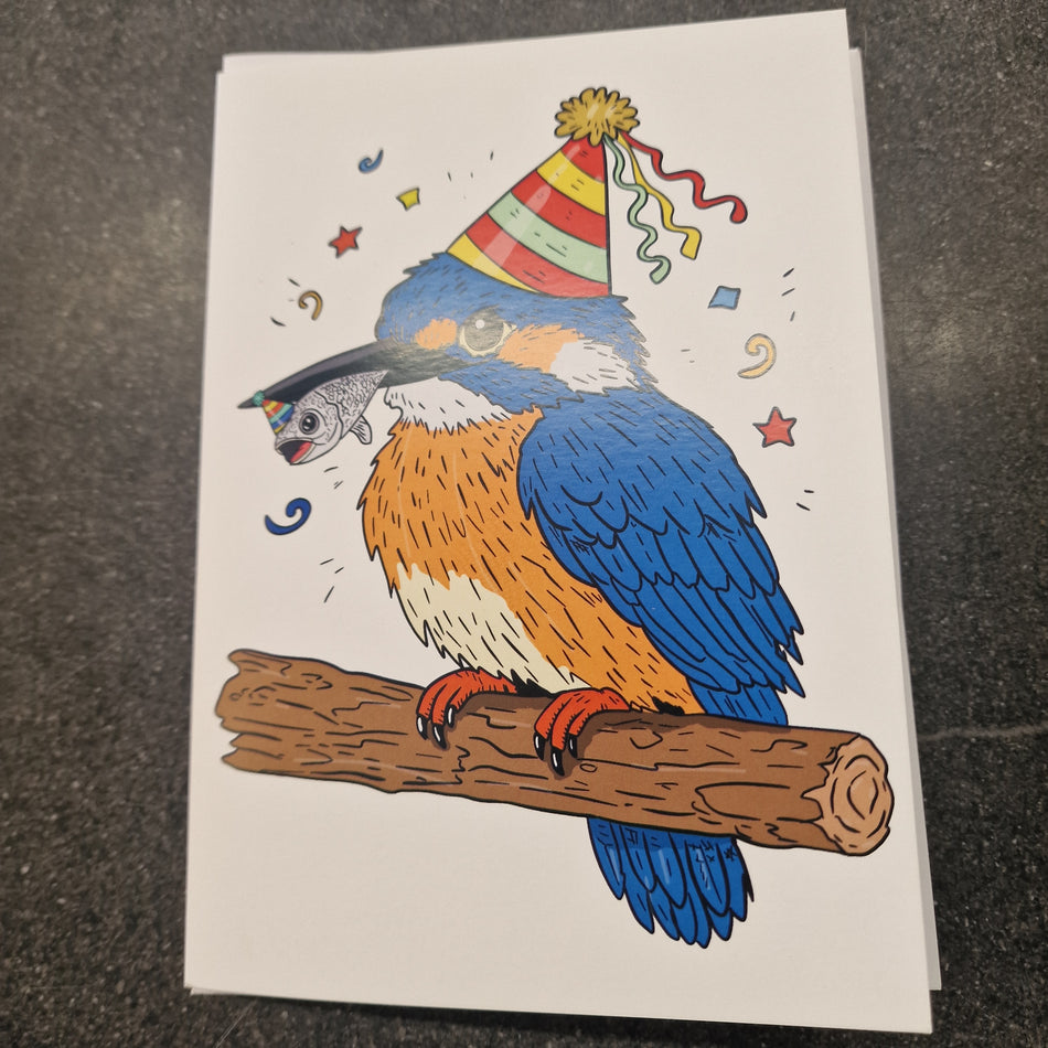 Kingfisher birthday greetings card